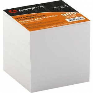 Блок для записей, 90 х 90 х 90 мм, белый, пл.80г/кв.м, белизна 96%,  Lamark