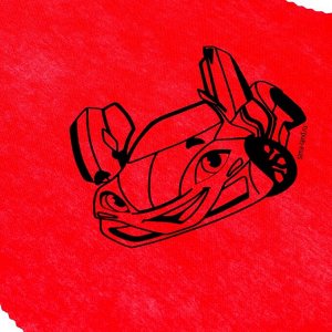 Фартук для творчества «Гоночная машина», цвет красный, 42х63 см