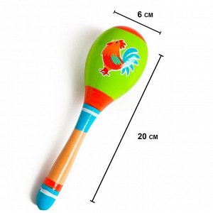 Музыкальная игрушка маракас «Петушок», 20 см