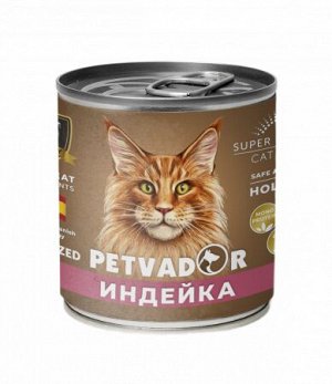 PETVADOR Влажный корм для стерилизованных кошек, индейка с клюквой, 240 г 1/12