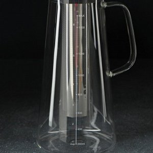 Кувшин стеклянный для заваривания кофе и чая «Фито», 1,5 л