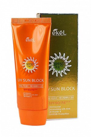 Крем, солнцезащитный д/лица с алоэ /UV Sun Block SPF50/PA+++, Ekel, Ю.Корея, 70 г, (200)