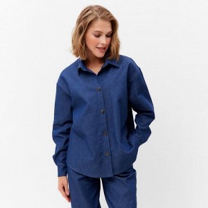 Рубашка женская MINAKU: MINAKU: Jeans Collection цвет цвет синий