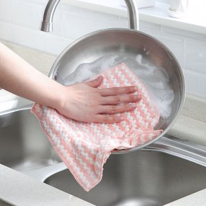 Двухцветное кухонное полотенце из кораллового флиса (25*25)
