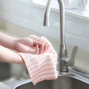 Двухцветное кухонное полотенце из кораллового флиса (25*25)