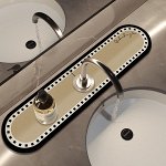 Многофункциональный, впитывающий, диатомитовый коврик для кухни или ванной комнаты, с отверстием для смесителя, с принтом