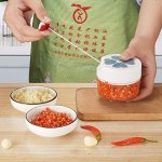 Небольшая мясорубка/овощерезка, цвет серый