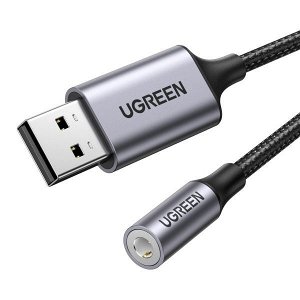 Адаптер переходник (звуковая карта) USB 2.0 аудио 3,5 мм., 0,25 м. (CM477) Ugreen