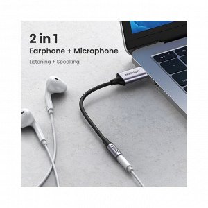 Адаптер переходник (звуковая карта) USB 2.0 аудио 3,5 мм., 0,25 м. (CM477) Ugreen