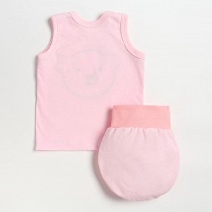 Комплект (майка, трусы на подгузник) детский, цвет розовый, рост