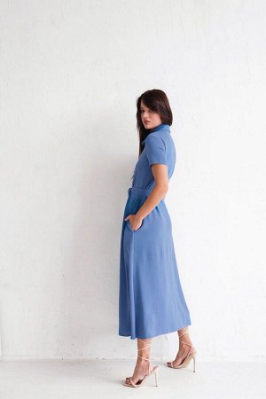 Martichelli Платье-рубашка удлинённое тёмно-голубое