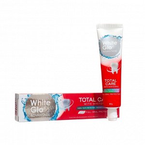 Зубная паста WHITE GLO отбеливающая Тотальная защита, 80 гр./Австралия