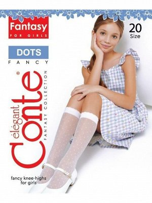 Dots Гольфы детские белые тонкие в "точки"