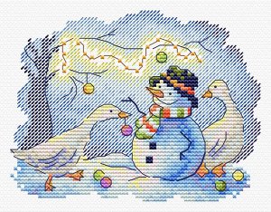 Набор для вышивания крестиком на канве от торговой марки «Жар-Птица» М-736 «Снежные забавы».