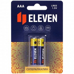 Батарейка Eleven SUPER AAA (LR03) алкалиновая, BC2, 1шт