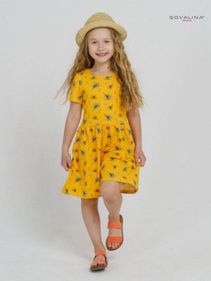 Платье Лето одуванчики на желтом