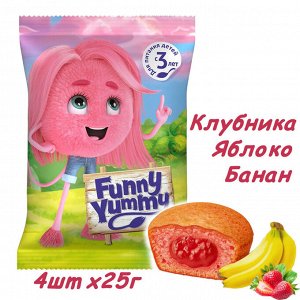ФРУТОНЯНЯ Бисквит Фанни Ямми яблоко-клубника-банан 100г