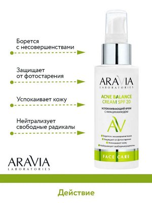 Успокаивающий крем с ниацинамидом Acne Balance Cream SPF 20, 100 мл