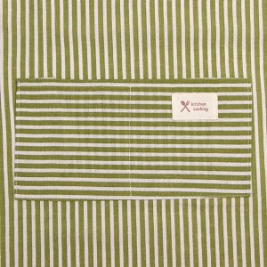 Фартук Доляна с карманом, цв.зеленый, 70*65±4см, 100% хл, рогожка