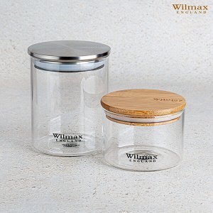 WILMAX Thermo Glass Банка для хранения со стальной крышкой 760мл