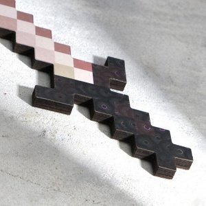 Сувенир деревянный "Нож", 20 см, пиксельный, с чёрной ручкой МИКС