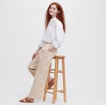 UNIQLO - широкие брюки из смесовой льняной ткани - 30 NATURAL