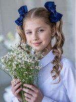 Оригинальный бантик из репсовой ленты на резиночке
