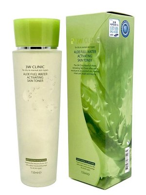 Увлажняющий и успокаивающий тонер для лица с экстрактом алоэ вера Aloe Full Water Activating Skin Toner