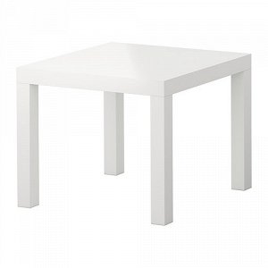ЛАКК Придиванный столик, глянцевый белый
