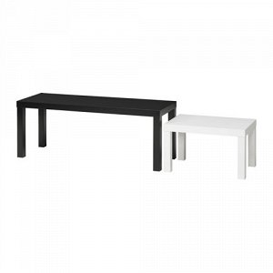 ЛАКК Комплект столов, 2 шт, черный, белый