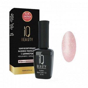 IQ Beauty Покрытие базовое каучуковое с кальцием, брызги шампанского с шиммером, 10 мл