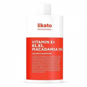 Likato Шампунь для окрашенных волос / Colorito Vitamin E + B5, B3, Macadamia Oil, 750 мл