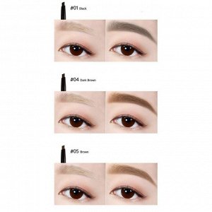 L’ocean Автоматический карандаш для бровей / Auto Eye Brow Pencil Professional, 05 Brown