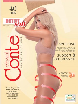 Active Soft 40 (Conte)/10/ с распределенным давлением по ноге, с витамином Е