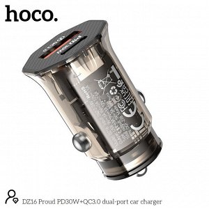 NEW ! Автомобильное зарядное устройство HOCO DZ16 Load PD30W+QC3.0 1*USB-C+1*USB 3A