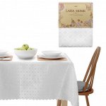 Скатерть 140*220 жаккард Lara Home белый арт 20 ИКР