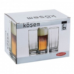 Набор высоких стеклянных стаканов Kosem, 380 мл, 6 шт