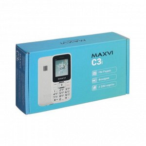 Сотовый телефон Maxvi C3i, 1.77", microSD, 2 sim, FM, фонарик, 800 мАч, черный