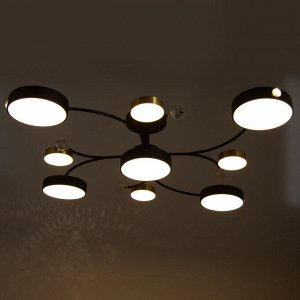 Люстра "Терра" 9хLED 168Вт 3000-6000К черно-золотой 80х80х21 см BayerLux