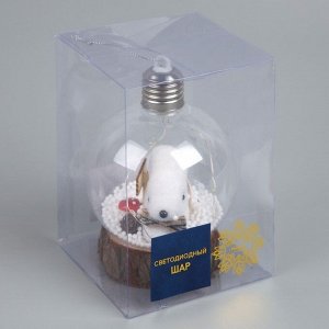 Ёлочный шар «Заяц», батарейки, 1 LED, свечение тёплое белое