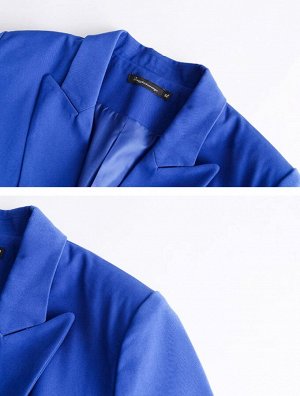 Двубортный женский пиджак, синий
