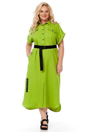 Платье Цвет: зеленый
Сезон: Лето
Коллекция: * Лето 2023 *, Лето
Стиль: На каждый день
Материал: текстиль
Комплектация: Платье
Состав: 96% полиэстер, 4% спандекс

Платье рубашечного типа, свободного 
