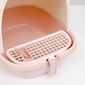 Туалет-домик со съемной подставкой под совок, 50 х 40 х 41 см, розовый