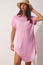 Женская длинная футболка ярко-розового цвета UB00099