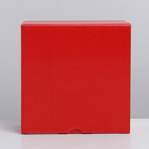 Коробка подарочная складная, упаковка, «Красная», 15 х 15 х 7 см