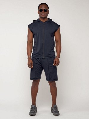 Спортивный костюм летний мужской темно-синего цвета 2262TS