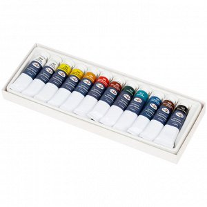 Краски масляные Гамма ""Студия"", 10 цветов + 2 белых, туба 9мл, картон. упаковка