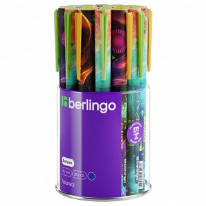 Ручка шариковая Berlingo ""Futureal"" синяя, 0,7мм, грип, рисунок на корпусе, soft-touch, ассорти