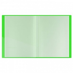 Папка с 60 вкладышами Berlingo ""Neon"", 24мм, 1000мкм, зеленый неон, с внутр. карманом