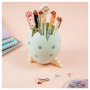 Подставка-стакан MESHU "Dino's egg", пластиковая, мятная, стильный аксессуар для рабочего стола